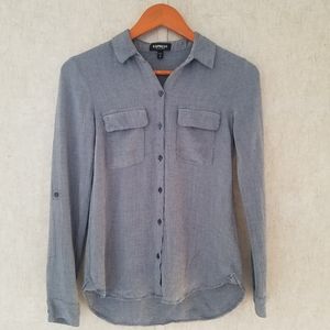 EXPRESS // Light Denim "The City Shirt" Blouse